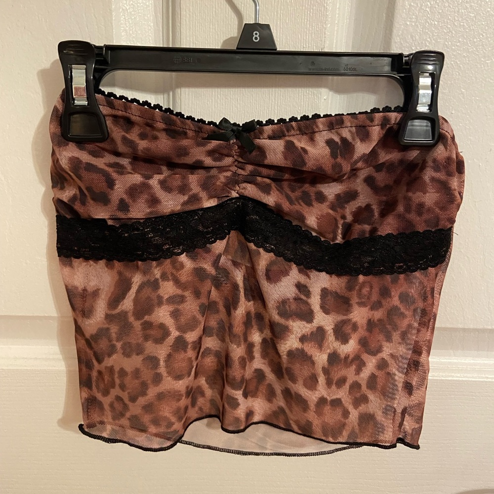 SHEIN Animal Print top with Black trim
